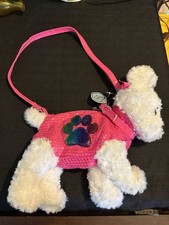Poochie  Co. plush dog purse with pink sequins