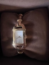 Gucci Ladies Gold Plated Watch with Bamboo Bangle Bracelet - Excellent - 6800L