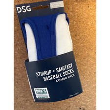 DSG Kids Stirrup and Sanitary Baseball Socks Combo Pack Royal White Small13k-4Y