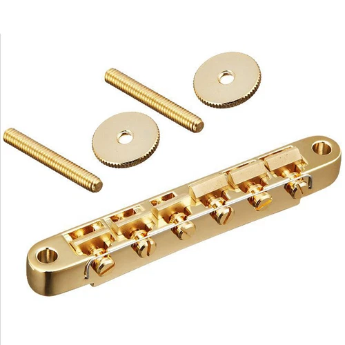 ABR-1 Style BRASS SADDLES Tune-O-Matic Guitar Bridge w/ M4 Posts & Retainer Wire