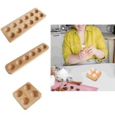 4/6/12 Holes Egg Storage Rack Wooden Egg Holder Household Rustic Egg Organizer