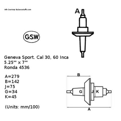 Geneva Sports Watch  Cal 30, 60 Balance Staff 5.5''' x 7''' Ronda 4536 (TC644)
