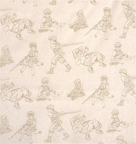 Boys will be Boys Cream Toile 100% Cotton Fabric BTY from bolt - Picture 2 of 3