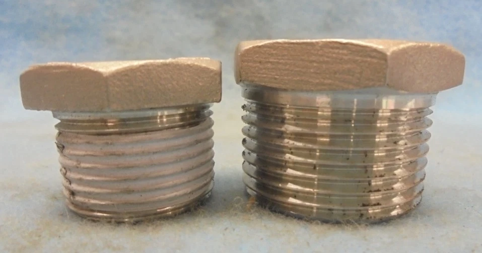 304 STAINLESS STEEL REDUCING BUSHING, 1/4" X 1", 1/4" X 3/4" REDUCER, LOT OF 2 - Image 4 of 4