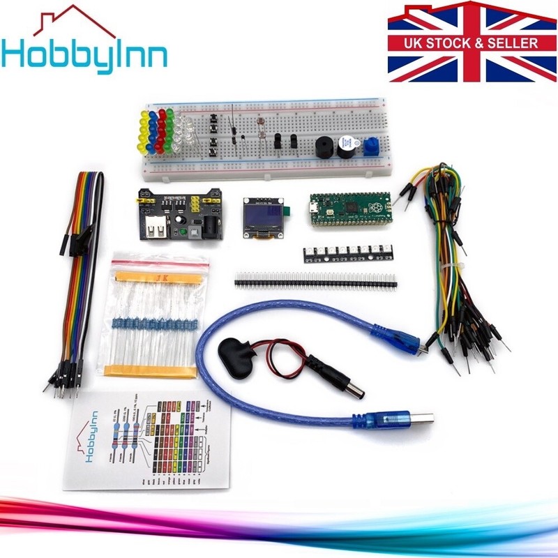 Raspberry Pi Pico Electronic Starter Kit RP2040 Microcontroller Breadboard OLED