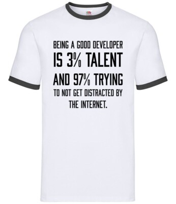 Being A Good Entwickler Is 3% Talent - Herren Ringer - Lustig Dev Web Leaving