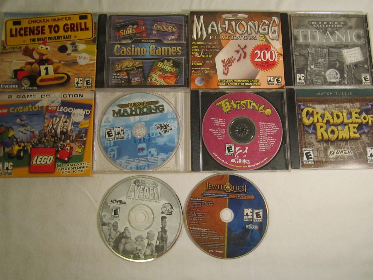 lot of 10) PC GAMES Windows 95/98/XP etc TITANIC Twisting MAHJONGG