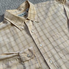 Vintage Men s LL Bean Long Sleeve Button Up Plaid Size Large Hong Kong