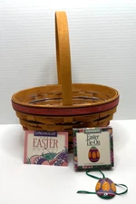 LONGABERGER 1995 Large  Easter Basket w/Protector & Tie On