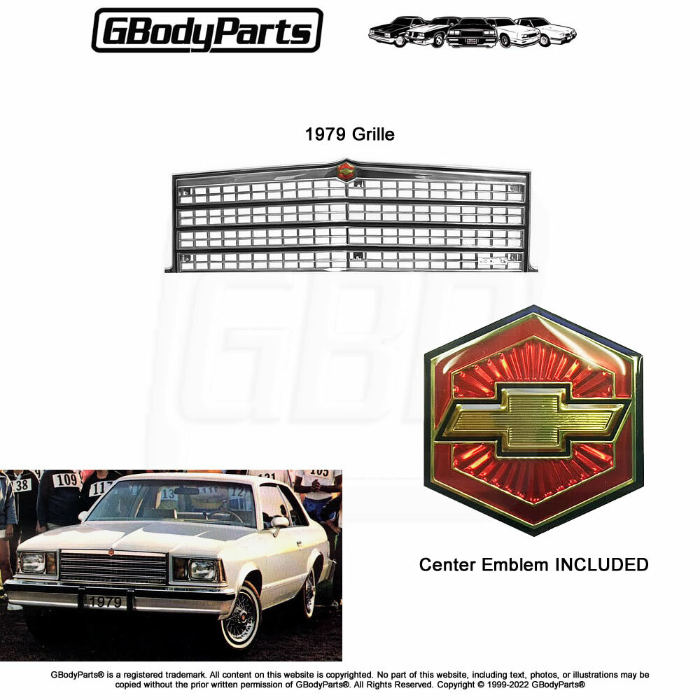 1979 Malibu El Camino Grille with Bowtie Emblem Insert Included GM 475678 475693