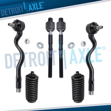 6pc Kit: New Front Inner + Outer Tie Rod End Links + Boots for BMW 3 Series