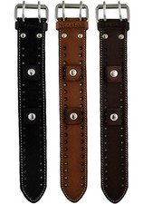Nemesis Standard Size Stitched Leather Cuff Watch Band Bracelet Strap 20mm VTG
