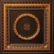 D210 Antique Copper PVC Faux Tin (Glue Up/Drop-In) Ceiling Tiles 24 x 24 Pack/6