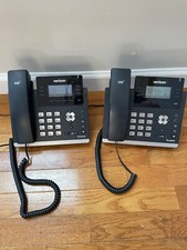 Lot of 2 Yealink Verizon T41P Ultra Elegant IP PoE Phone w/ Handsets Stands
