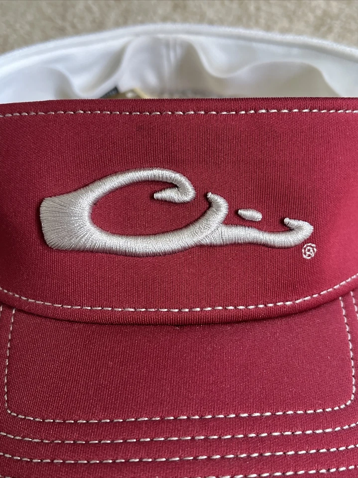 NEW DRAKE WATERFOWL SYSTEMS Visor Baseball Hat CRIMSON RED GRAY WHITE M/L MS $30 - Image 3 of 4