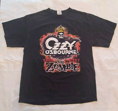 Vintage Official Ozzy Osbourne Rob Zombie 2007 Tour Shirt L