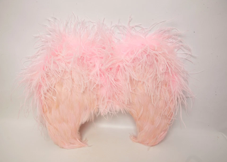 Pink Ostrich Feather Wings Baby Kid Infant Angel Fairy Christmas Costume Prop  - Image 3 of 4