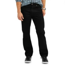 Men's Jeans Relaxed Fit 100% Cotton George Denim Dark Wash Size 30 in 30 L