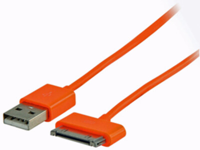 USB Sync Cable / Charger  for APPLE iPod /iPhone /iPad ( 1 m - Orange )