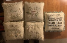 Pillows - Vintage Set Embroidered Great for Any Living Area 10x10