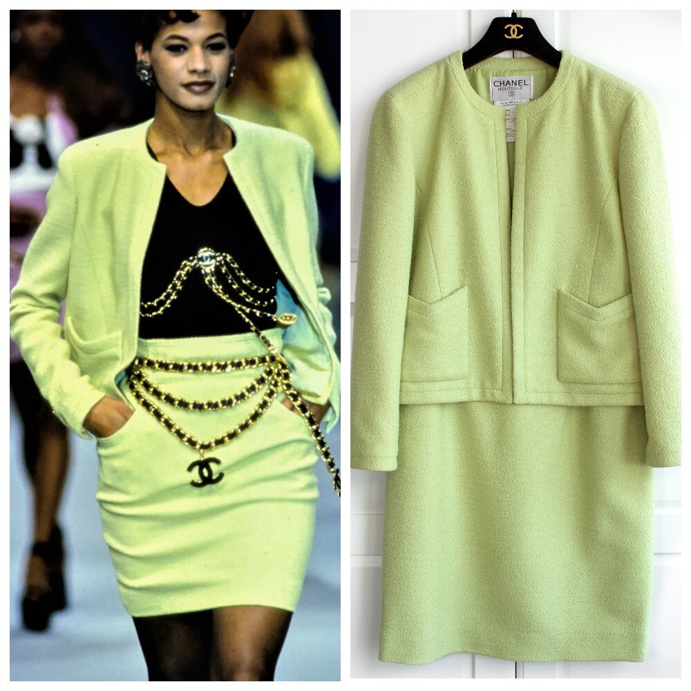 ジャケット・アウター Chanel Oversize Coat in Apple Green Wool OPULENCE VINTAGE