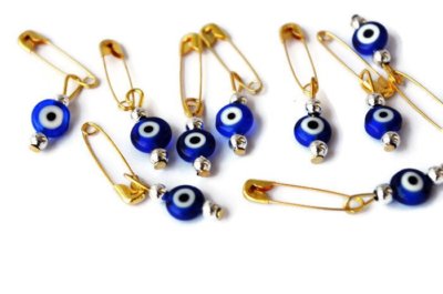 50 Pcs Turkish Evil Eye Safety Pins Evil Eye For Baby Shower