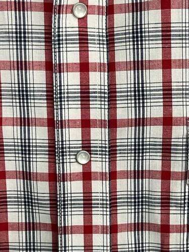 Wrangler Camicia Uomo Taglia XXL Rossa a Quadri con Bottoni, Western Pearl Snap - Foto 7 di 13