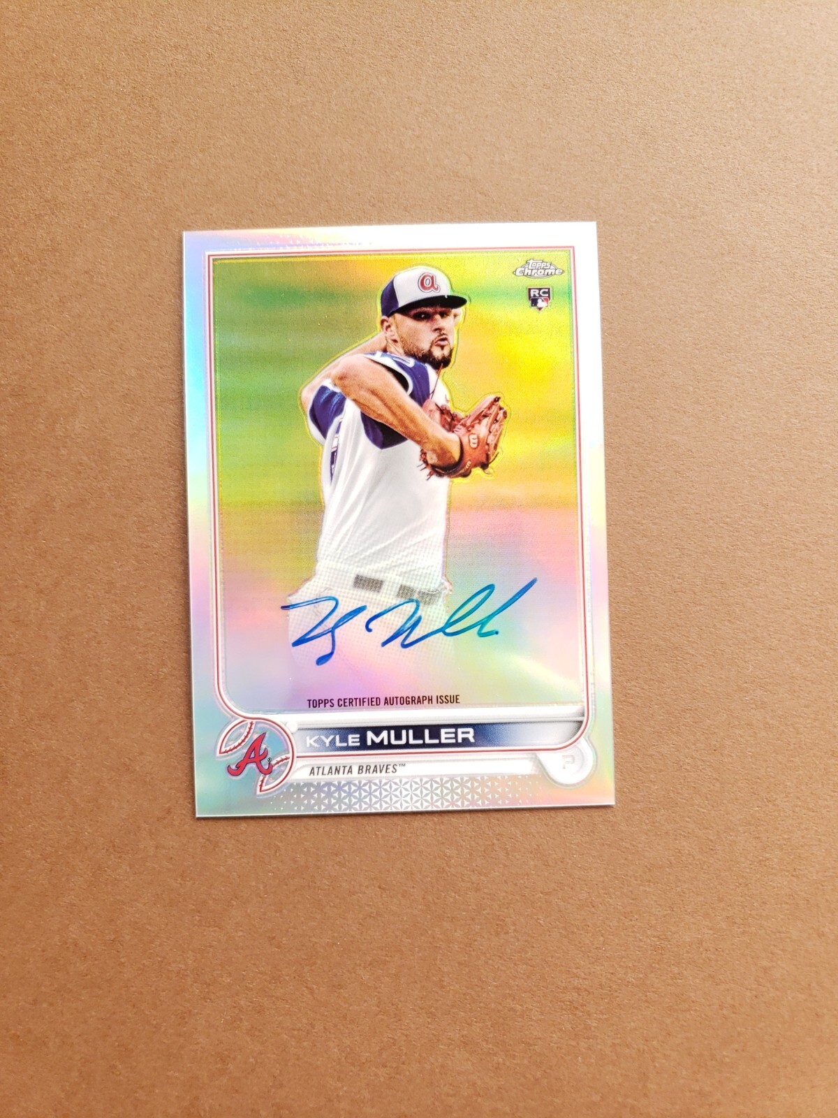 KYLE MULLER 2022 Topps Chrome #RA-KM On-Card Auto RC /499 Refractor Braves