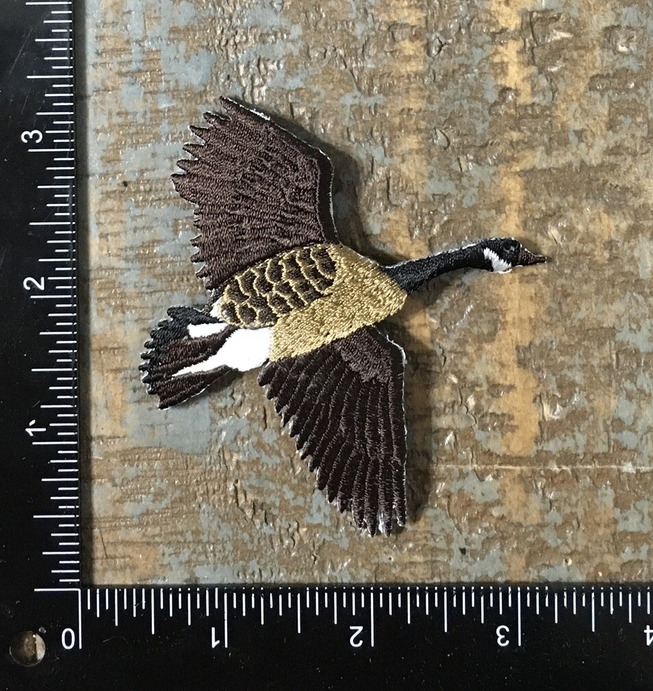 Vintage CANADIAN GOOSE Flying Bird Canada Geese Embroidered Iron-On Patch