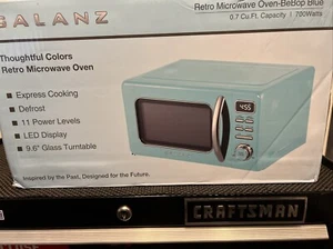 Galanz GLCMKZ07BER07 Four à micro-ondes de comptoir rétro avec cuisinière automatique & Réchauffer,...