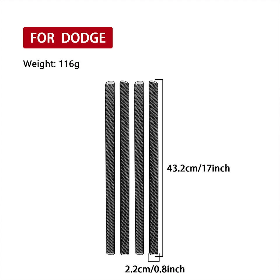 For Dodge Charger 08-10 Vinyl Carbon Fiber Car Inner Door Strip Panel Decor Trim - Image 3 of 4