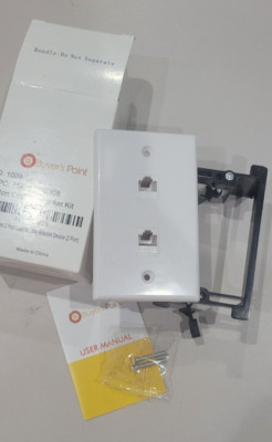 2 of the Buyer's Point 2 Port Cat6 Wall Plate in white w/ cut in ring