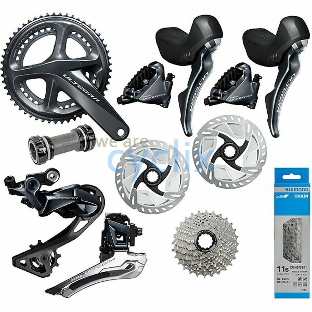 Aas Omtrek Aardbei New Shimano Ultegra R8000 R8020 Hydraulic Disc Brake Groupset with Rotors |  eBay