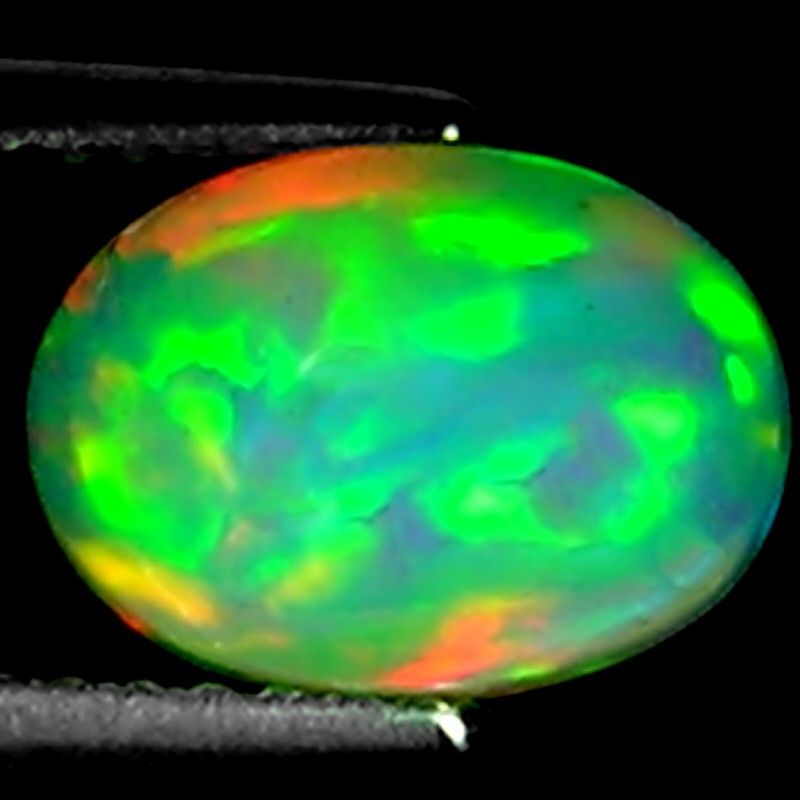 1.56 Ct Natural Ethiopian Cabochon Opal Gemstone Multi Color Oval Cut