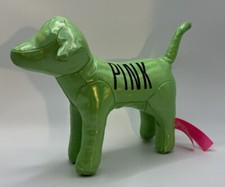 Victoria's Secret Pink Dog Green Metallic Iridescent Stuffed Vinyl