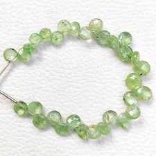 Natural Mint Green Kyanite Gem 5 to 7 mm Faceted Coin Shape Beads 5 Inch Strand