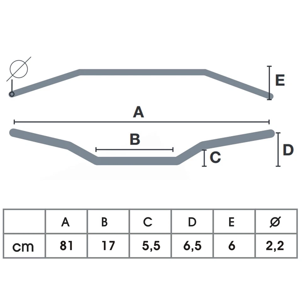 Manubrio Alluminio Moto Scooter ATV Cross Enduro Piega Bassa 22 mm Nero - Image 2 of 2