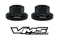 6 VMS RACING STRUT TOWER DRESS UP BLACK WASHERS & FLANGED NUTS FOR HONDA