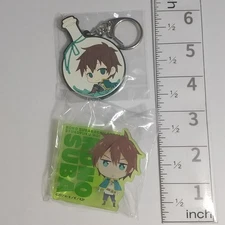 A78063 Konosuba Kono Subarashii sekai ni... Acrylic badge Rubber keychain Kazuma