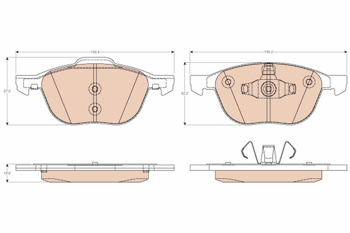 Front TRW-OE GDB2011 Brake Pad Set, disc brake for VOLVO