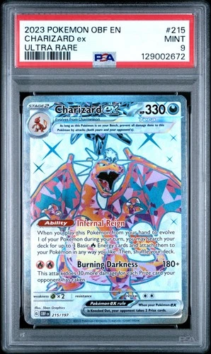 2023 POKEMON OBF EN-OBSIDIAN FLAMES ULTRA RARE #215 CHARIZARD EX PSA 9