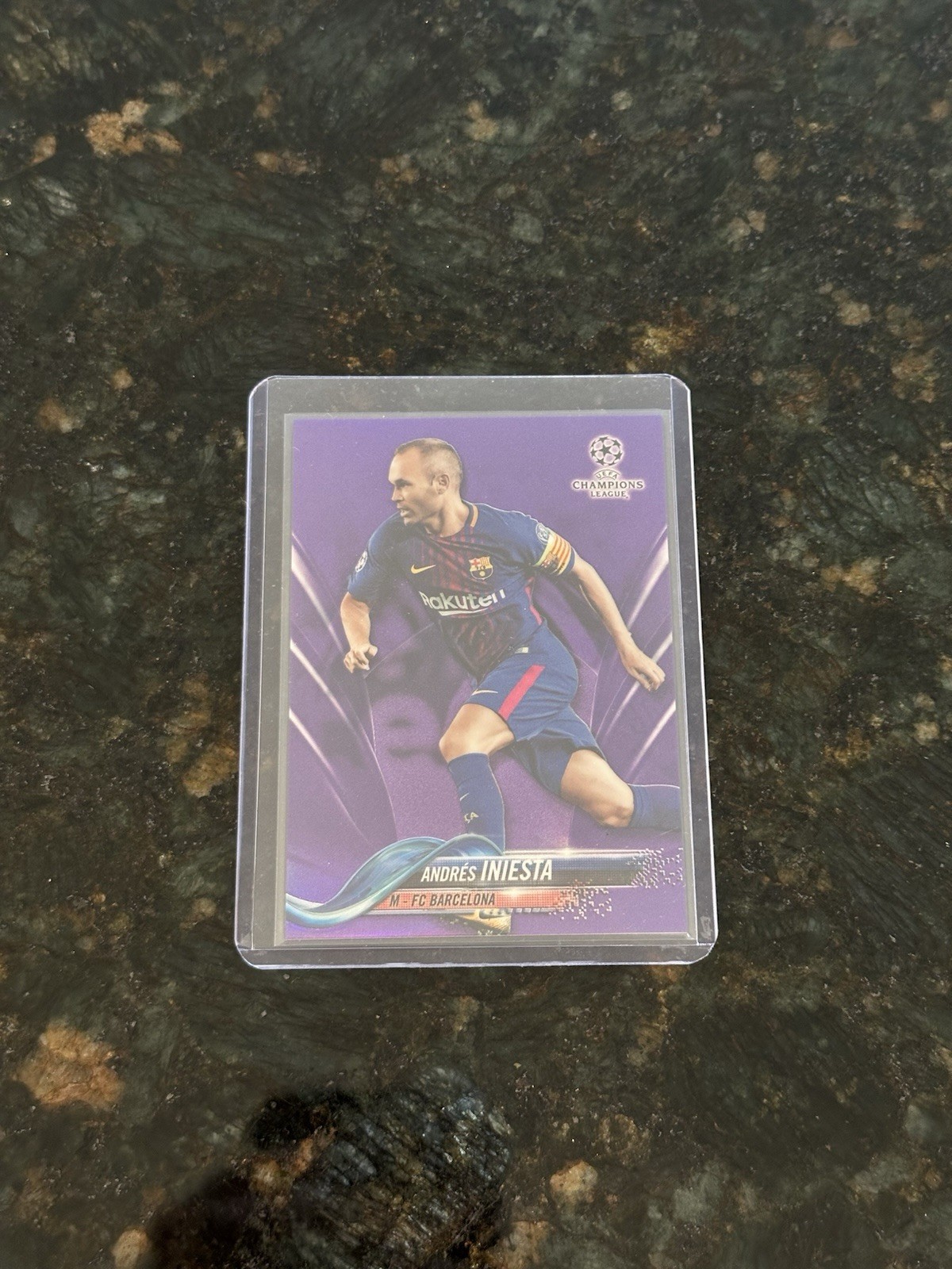2017 Topps Chrome UEFA Iniesta Purple Refractor /250 Fc Barcelona