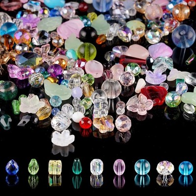 105g Glass Beads Colorful mix style for DIY Jewelry Making, Crystal Craft Beads
