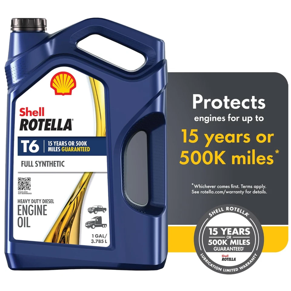 Aceite de motor Shell Rotella T6 totalmente sintético 10W-30, 1 galón (paquete de 3) - Envío gratuito Foto 2 de 4