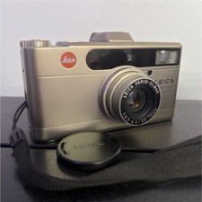 Leica Minilux Zoom 35mm Point  Shoot Film Camera Gold Auto Focus Flash