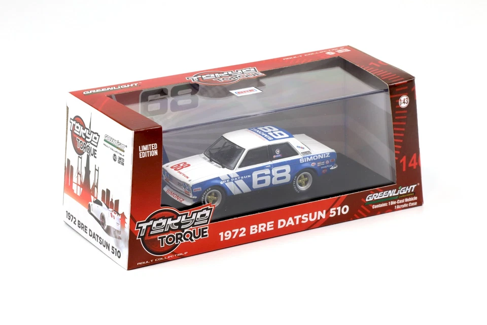1:43 Greenlight 1972 BRE Datsun 510 Peter Gregg #68 Brock Racing Enterprises - Photo 3/3