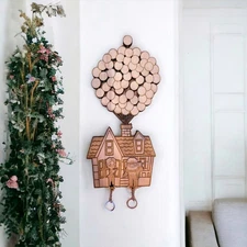 Up Wooden Key Holder Set – Wall Mounted Key Organizer - Pixar’s Up Movie - Geek