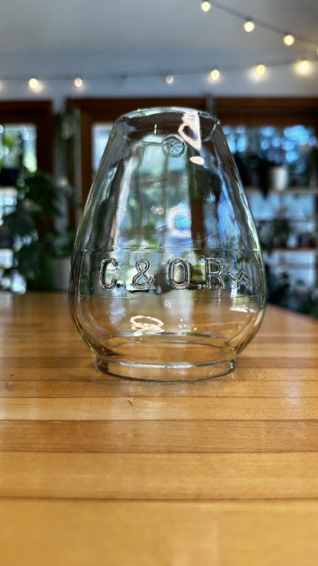 C&O Railway Lantern Globe Original Extended Base Kopp Chesapeake & Ohio