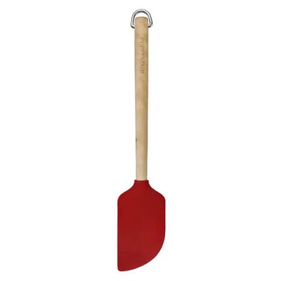 KitchenAid Birkenholz Schaber Spatel mit Silikonkopf Rot