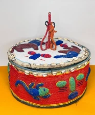 Oduduwa Altar Container. Glass Beads, Cowrie Shells, Textile. Yoruba People.